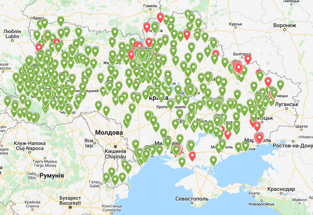 Интерактивная карта украины на сегодня